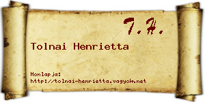 Tolnai Henrietta névjegykártya