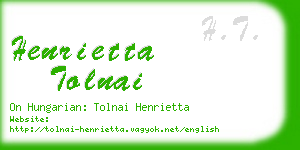 henrietta tolnai business card
